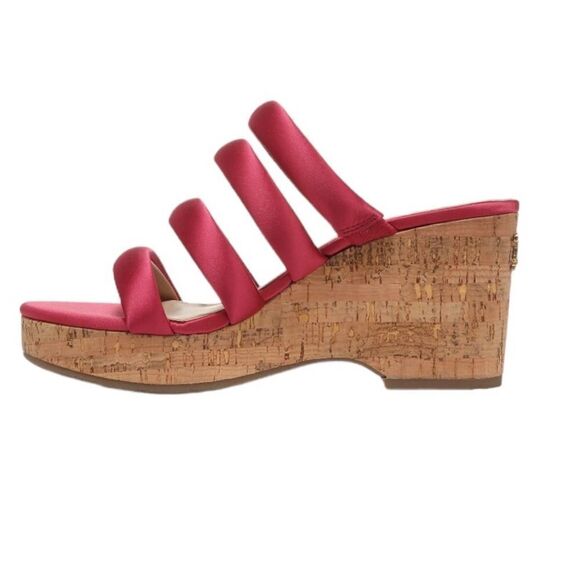 NWT SAM EDELMAN YUKI PLATFORM WEDGE SANDALS IN FUSHIA WOMENS 9.5 - Picture 8 of 10